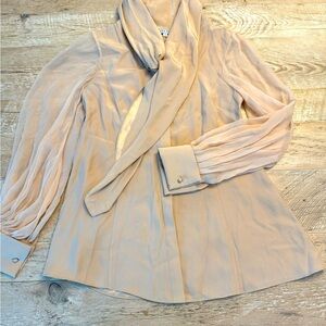Chris Benz silk flowy beige top 4